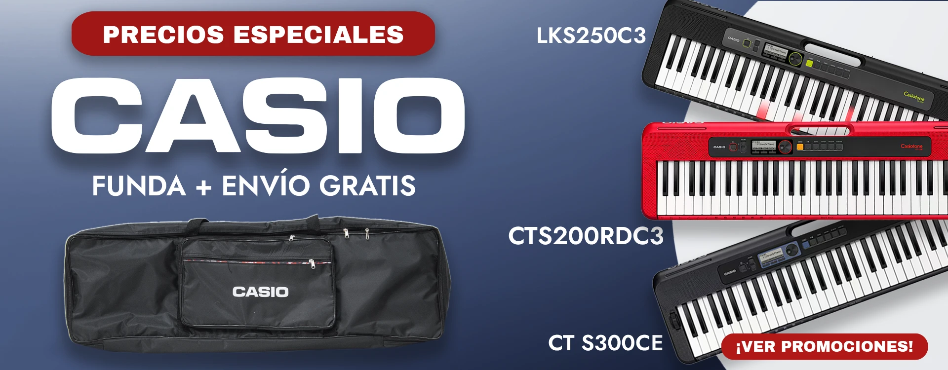 Precios bajos en teclados y pianos marca CASIO