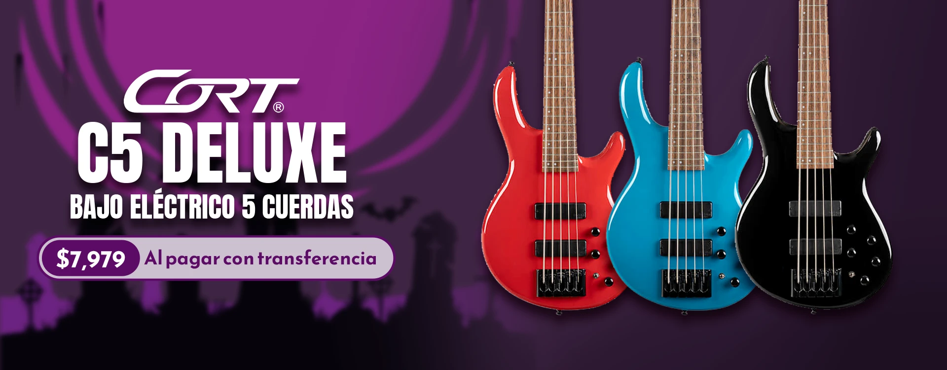 Bajo Electrico de 5 cuerdas Cort C5 Deluxe precio especial