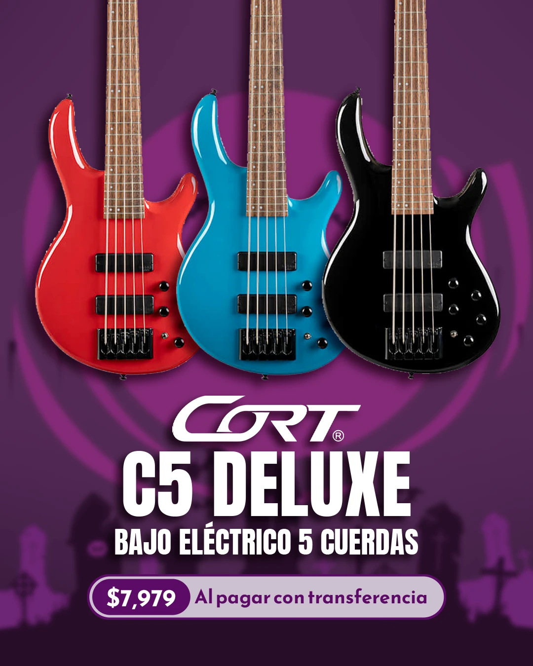 Bajo electrico cort c5 plus 5 cuerdas con precio especial