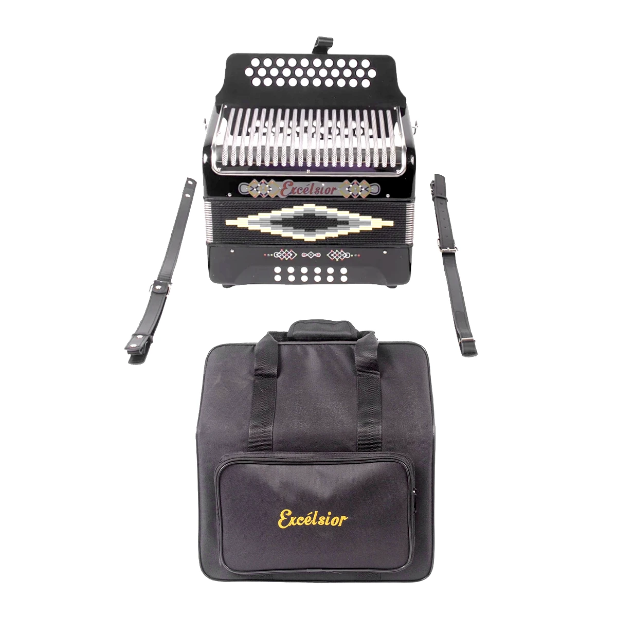 Acordeón a piano Excelsior I 1302-BK negro de 25 teclas y 12 bajos