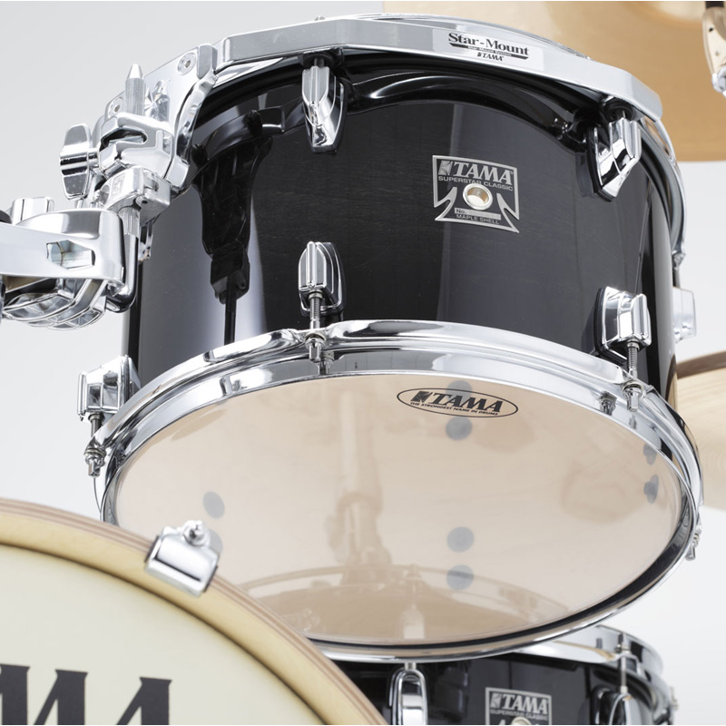 BATERIA TAMA SUPERSTAR CLASSIC MAPLE DE 4 PZAS. NEGRO TRANSPARENTE SOMBREADO CON ATRILES MOD. CL48S-TPB - Image 2
