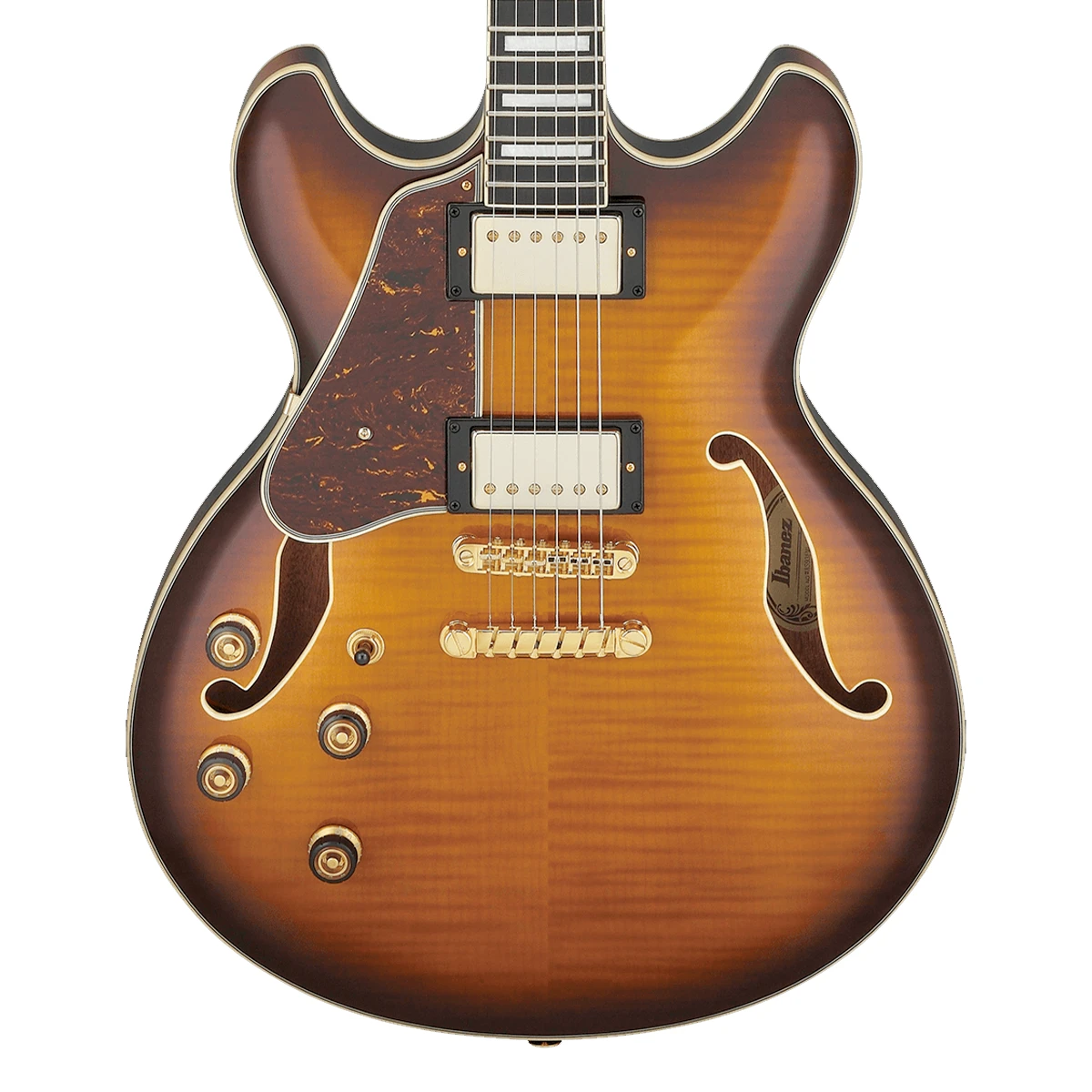 Guitarra eléctrica semihueca para zurdos Ibanez AS93FML-VLS acabado Violin Sunburst