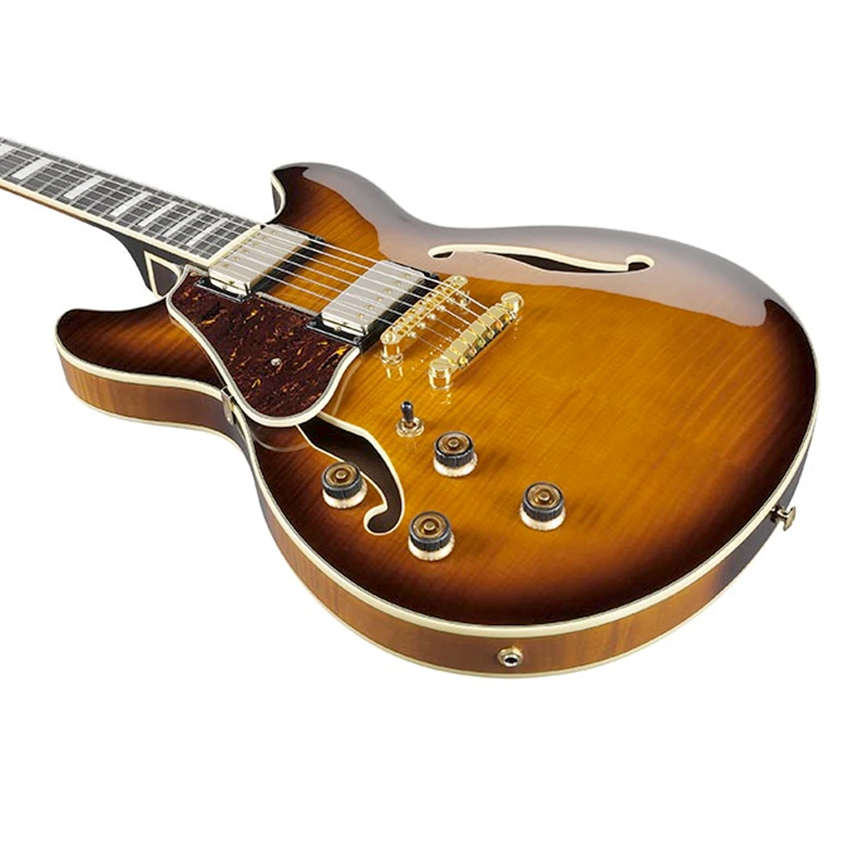 Guitarra eléctrica semihueca para zurdos Ibanez AS93FML-VLS acabado Violin Sunburst