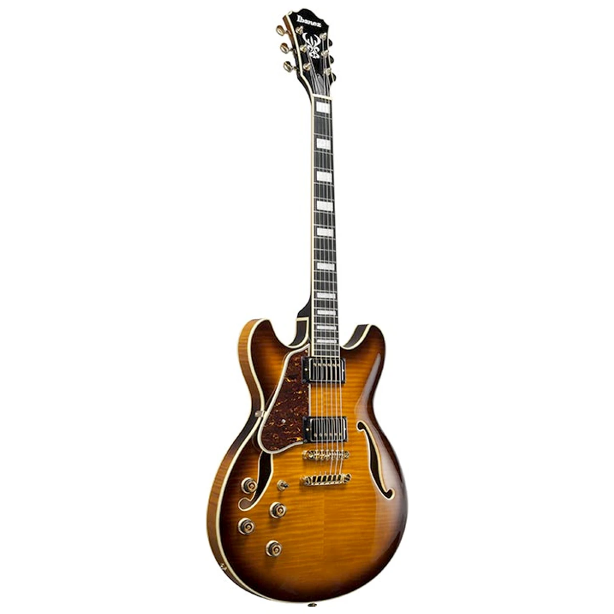 Guitarra eléctrica semihueca para zurdos Ibanez AS93FML-VLS acabado Violin Sunburst