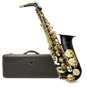 Saxofón Alto Silvertone SLSX019 Mi Bemol (Eb) | Negro con Llaves Doradas | Incluye Estuche y Accesorios