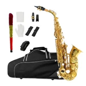 Saxofón soprano curvo en Sib Bentley BNSX005 laqueado dorado