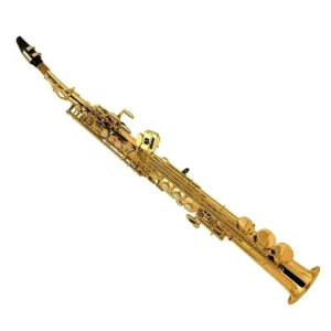 Saxofón soprano recto Blessing 6433L en Si bemol acabado laqueado dorado