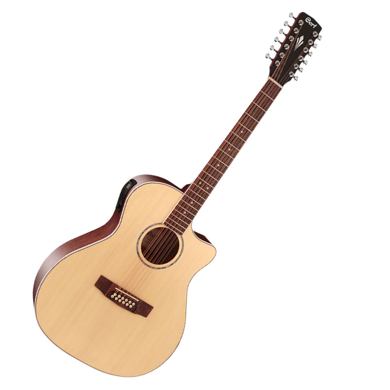 GUITARRA DOCEROLA ELECTROACUSTICA CORT DE 12 CUERDAS, NATURAL MATE MOD. GA-MEDX-12 OP - Image 3