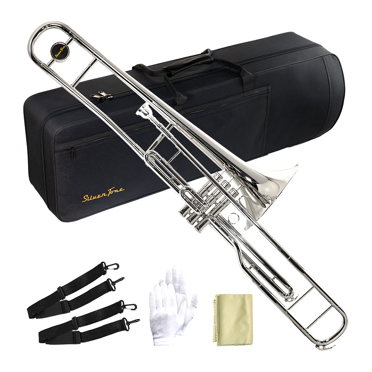 Trombón de émbolos en Do niquelado Silvertone SLTB002