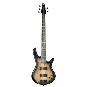 Bajo eléctrico de 5 cuerdas Ibanez GSR205SM-NGT acabado Natural Gray Burst con pastillas dobles de frente.