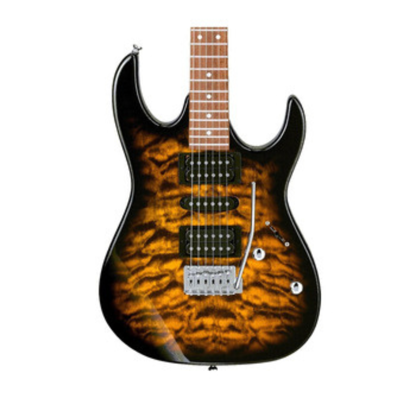 GUITARRA ELECTRICA IBANEZ GIO RGAMBAR TRANSPARENTE SOMBREADO NEGRO MOD. GRX70QA-SB - Image 3