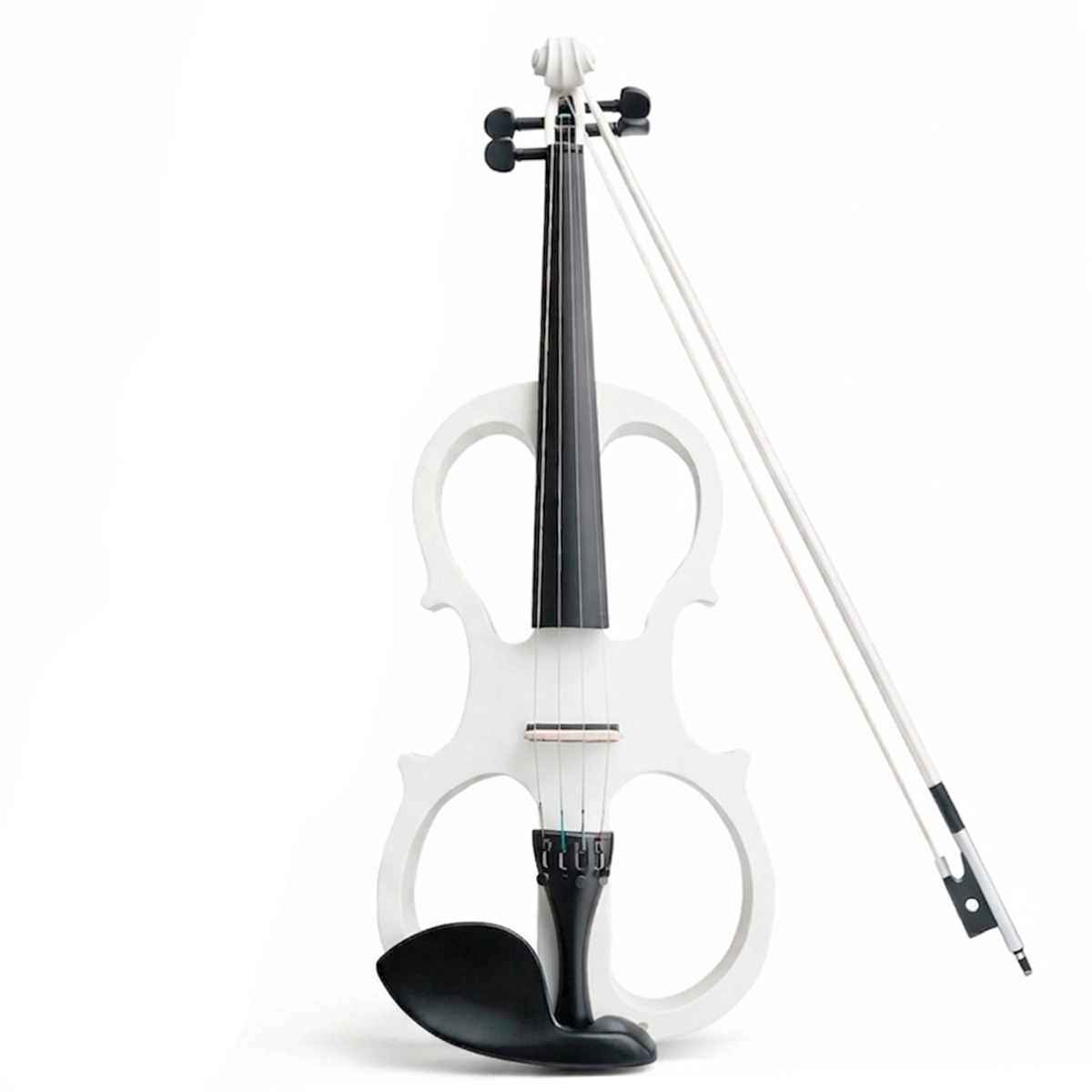 Compra el violín eléctrico Andolini A-VIO-EL-4/4WH. Diseño blanco moderno, preamplificador activo y salida de auriculares. ¡El set completo con arco y estuche aquí!