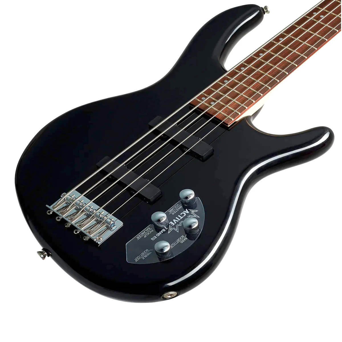 Bajo eléctrico de 5 cuerdas Cort Action Bass V Plus BK en acabado negro brillante con pastillas JJ