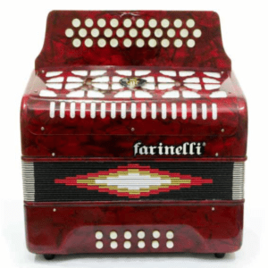 ACORDEON DIATONICO FA ROJO FARINELLI CON ESTUCHE MOD. 3012FAR