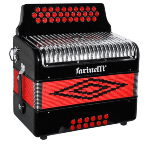 ACORDEON DE BOTONES FA NEGRO 3012 BR FARINELLI PREMIUM CON ESTUCHE MOD.3012FAN2HG