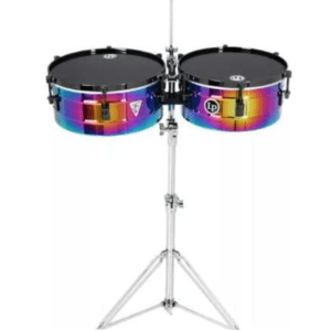 TIMBALES LP TONY SUCCAR 14'' & 15'' CON ATRIL, CROMADO TORNASOL MOD. LP257-TS