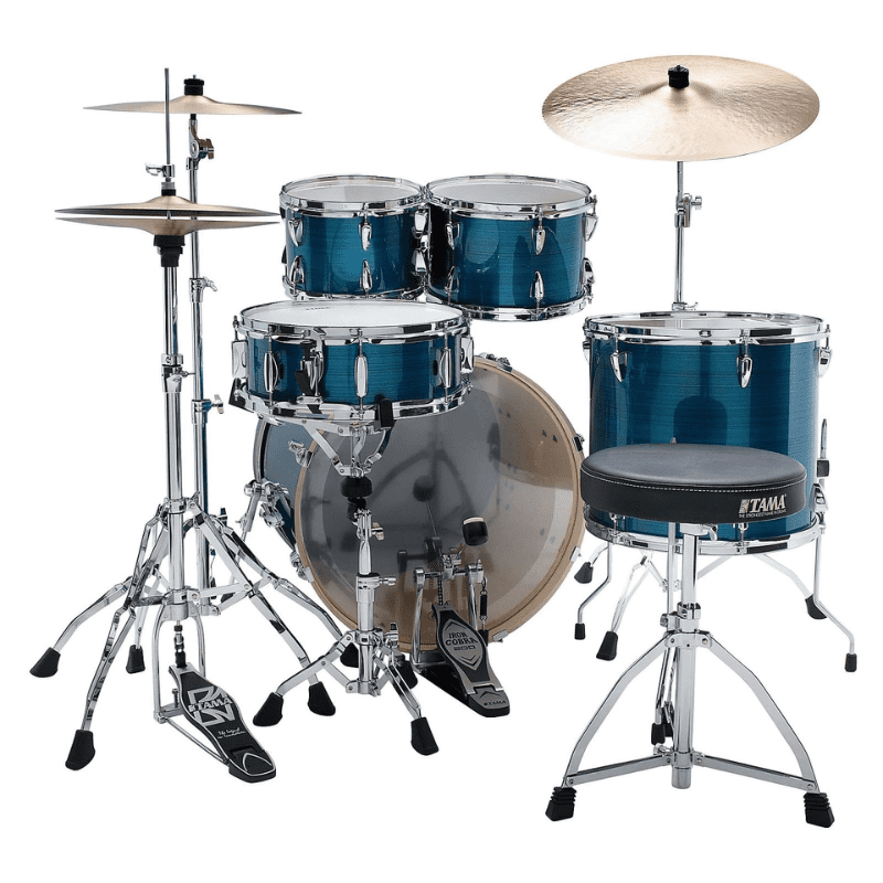 BATERIA TAMA ''IMPERIALSTAR'' DE 5 PZAS. AZUL RAYADO CON JUEGO DE ATRILES Y ASIENTO MOD. IP52H6W-HLB - Image 3