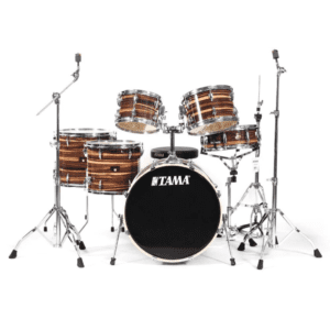 BATERIA TAMA ''IMPERIALSTAR'' DE 6 PZAS. TECA CAFÉ CON ATRILES Y ASIENTO MOD. IP62H6W-CTW