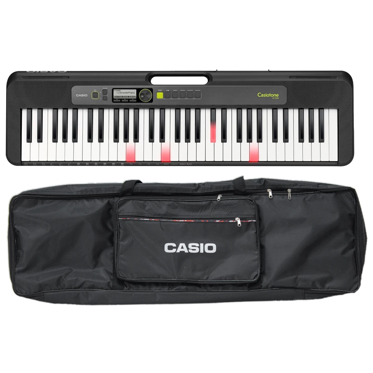 CASIO Teclado Portátil Casiotone LK-S250C3 | Teclas iluminadas | Incluye Funda