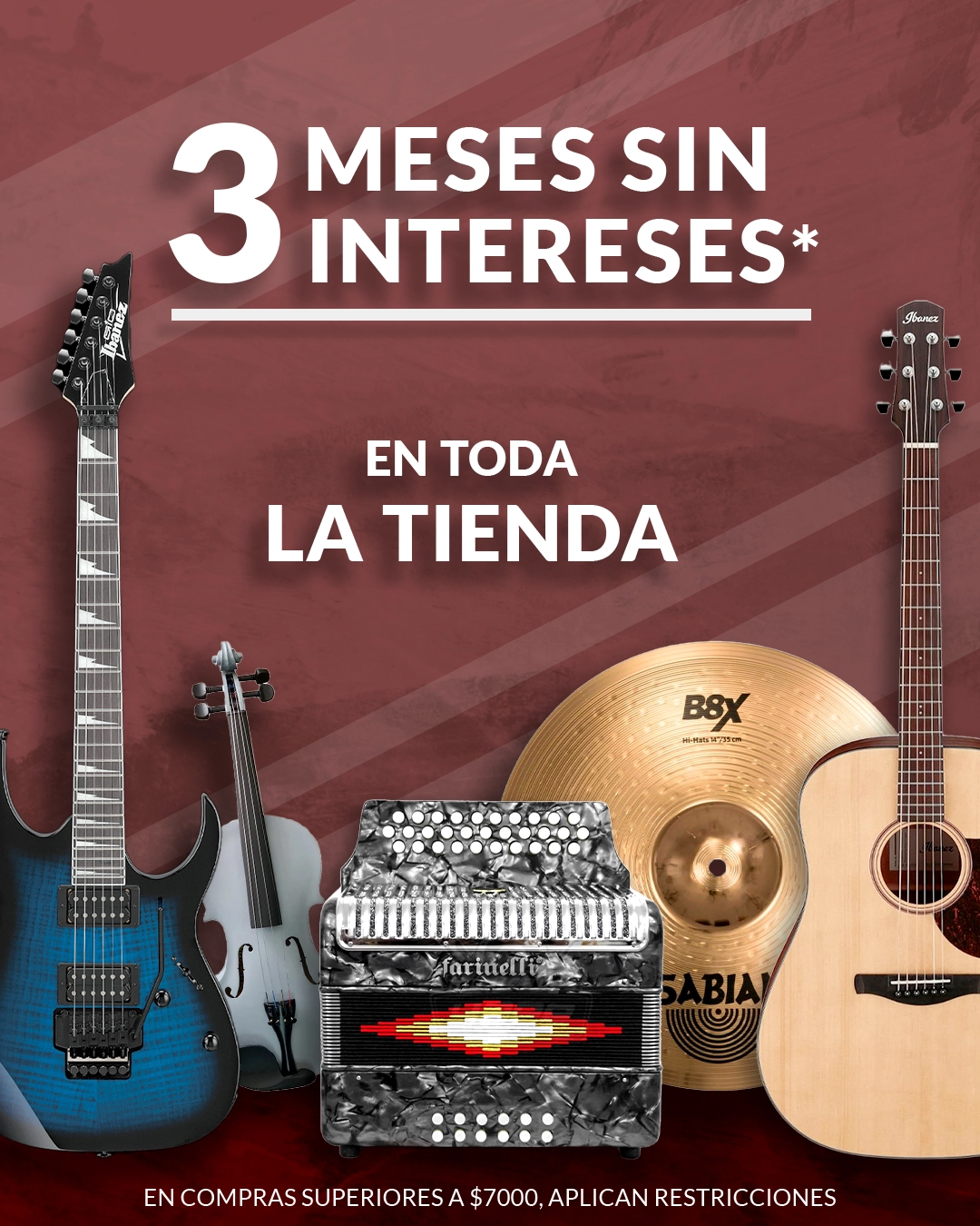 Instrumetnos musicales a 3 meses sin intereses con envío a todo mexico