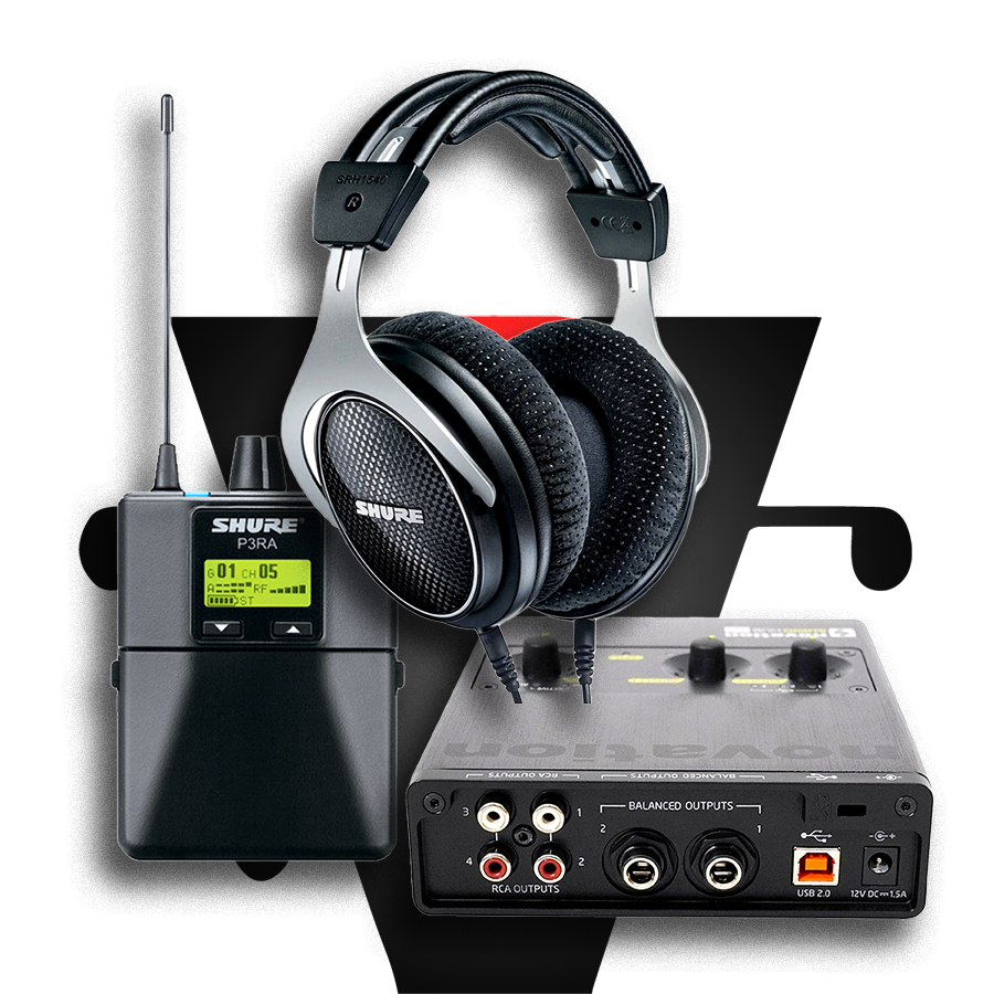 Interfaz de audio profesional y audífonos de monitoreo para músicos en Servimusic