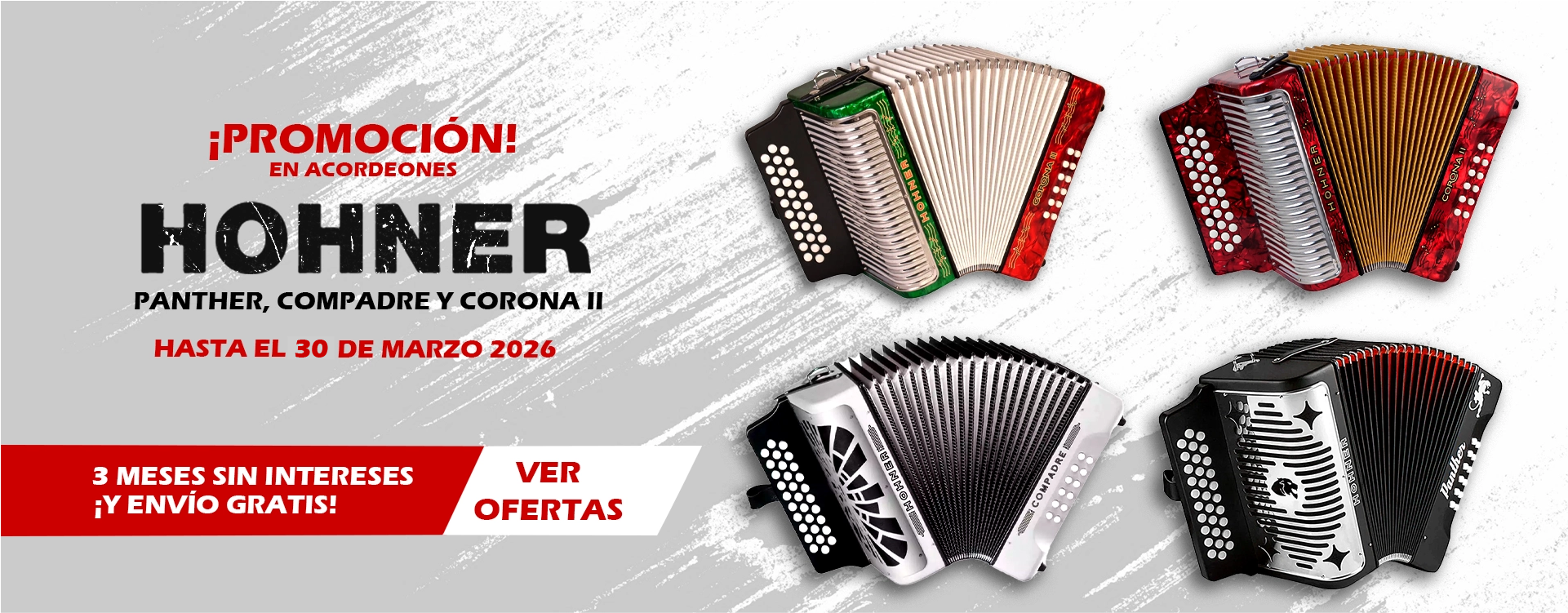 Comprar acordeón hohner compadre, corona II, panther