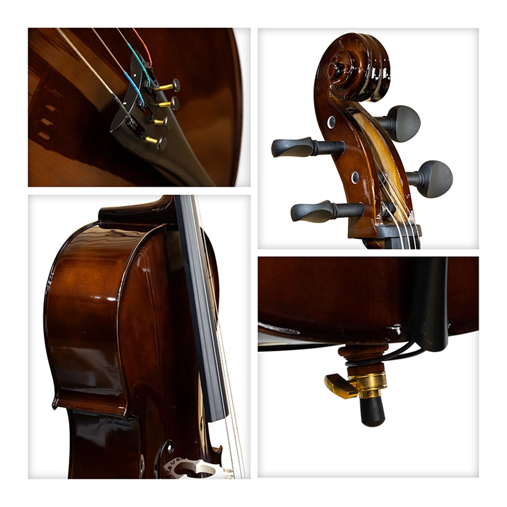 Cremona CR030 Chelo 4/4 Natural cabeza y clavijero