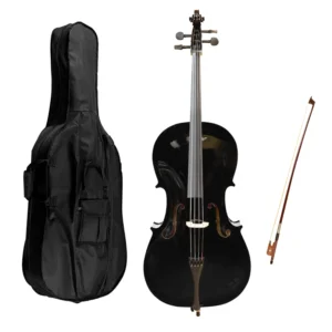 Violonchelo negro 4/4 Amadeus Cellini modelo MC760LBK con accesorios.