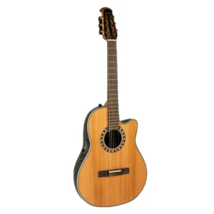Guitarra Ovation 1773AX-4-G de cuerdas de nailon con cuerpo Mid-Depth y roseta de hojas de roble