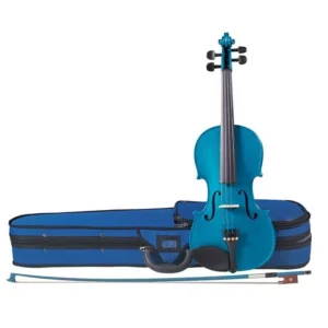 Violín Cremona SV-75BU tamaño 4/4 en color azul brillante con estuche y arco