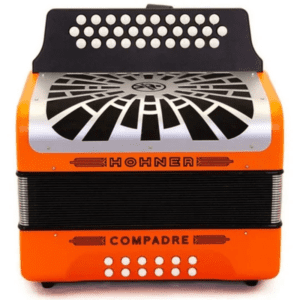 Acordeon Diatonico HOHNER ''Compadre'' FA-SIB-MIB A48451 | 31 Botones Y 12 Bajos | Anaranjado con Funda