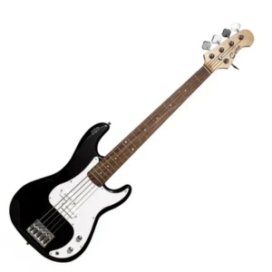 Bajo eléctrico Caraya B-305 BK de 5 cuerdas color negro brillante vista frontal