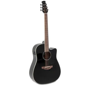 Guitarra electroacústica Applause AED96-5HG color negro brillante con cuerpo redondeado Lyrachord