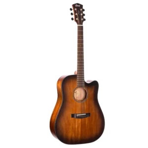 Guitarra electroacústica Cort CORE-DC AMH OPBB de caoba sólida acabado negro sombreado mate con cutaway