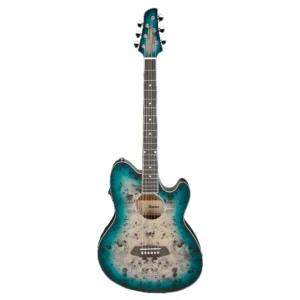 Guitarra electroacústica Ibanez TCY10PA-CBS con acabado azul cósmico brillante y cuerpo de doble cutaway