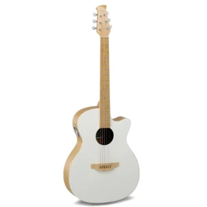 Guitarra electroacústica Applause AEO69-6PS serie Jump acabado blanco mate con cuerpo de bambú