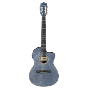 Guitarra electroclásica Ibanez GA5FMTCE-OB Thinline con tapa de arce flameado azul y afinador integrado