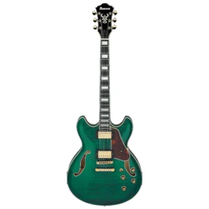 Guitarra Ibanez AS93FM-TMG acabado Transparent Turquoise Sunburst con cuerpo de arce flameado y pastillas Super 58.
