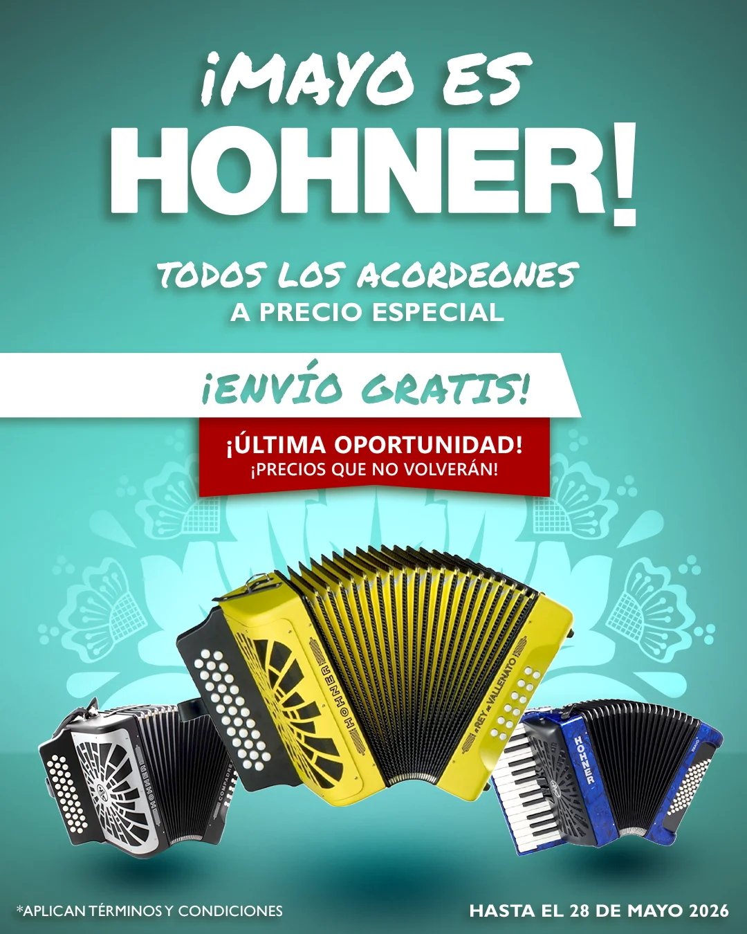 Compra acordeones HOHNER en envío gratis a todo México.
