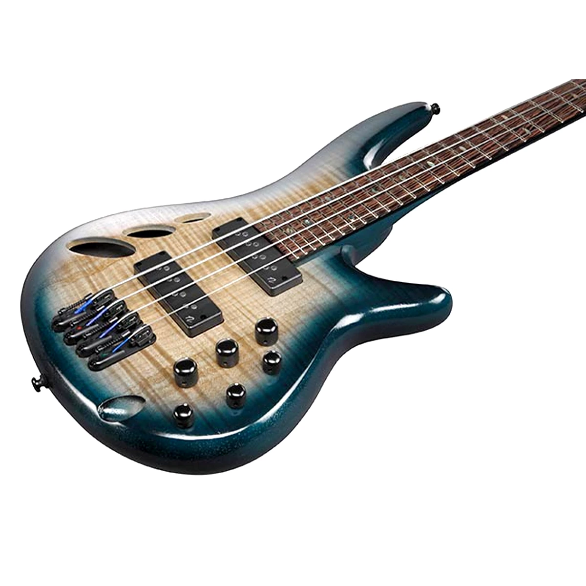 Bajo eléctrico fretless de 4 cuerdas Ibanez SRD900-CTL semiacústico en acabado mate Black Eagle Burst