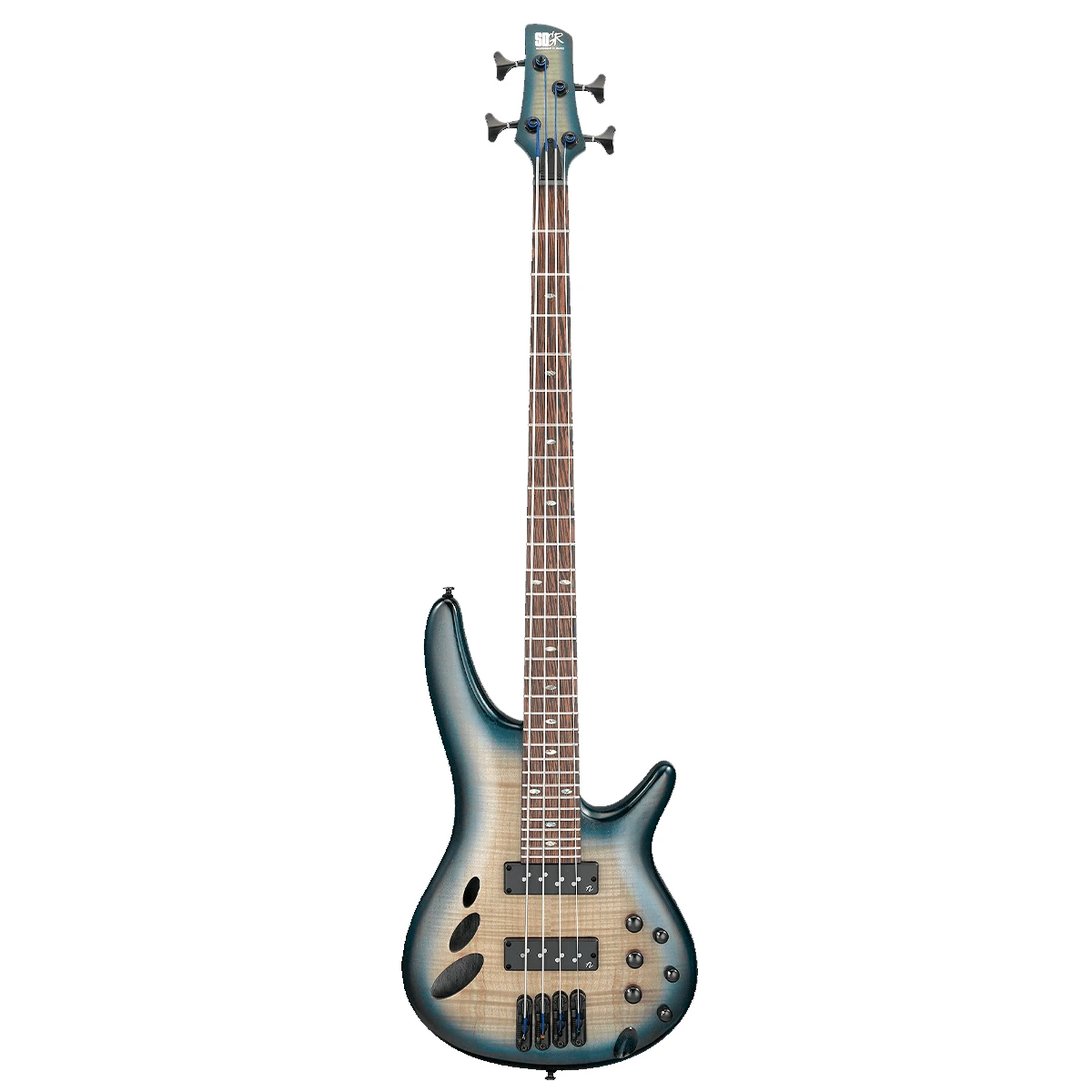 Bajo eléctrico fretless de 4 cuerdas Ibanez SRD900-CTL semiacústico en acabado mate Black Eagle Burst