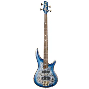 Bajo eléctrico de 4 cuerdas Ibanez SR2600 Premium en acabado azul Cerulean Blue Burst con pastillas Nordstrand