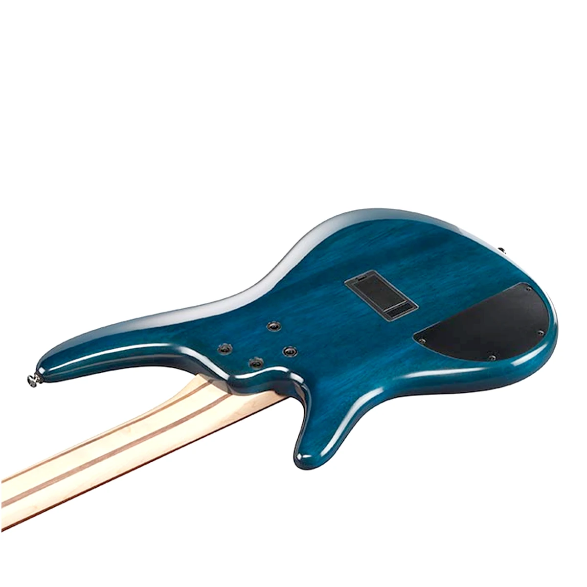 Bajo eléctrico de 4 cuerdas Ibanez SR400EQM-SCB con tapa de arce acolchado en acabado azul y verde texturizado