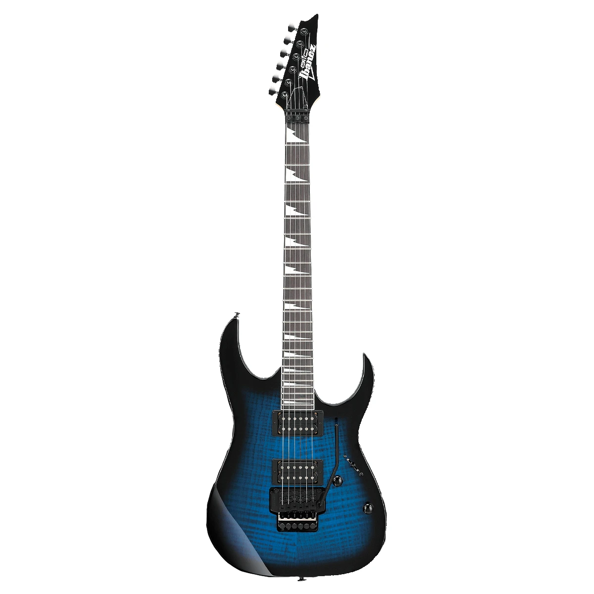 Guitarra eléctrica Ibanez GRG320FA-TKS GIO RG en acabado Transparent Black Sunburst con trémolo de doble bloqueo