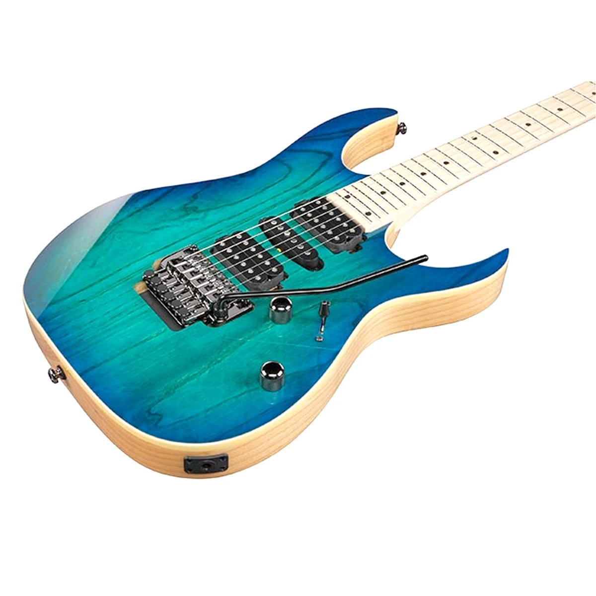 Guitarra eléctrica Ibanez RG470AHM-BMT en acabado degradado azul Blue Moon Burst con diapasón de arce y trémolo flotante