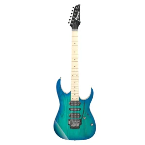 Guitarra eléctrica Ibanez RG470AHM-BMT en acabado degradado azul Blue Moon Burst con diapasón de arce y trémolo flotante