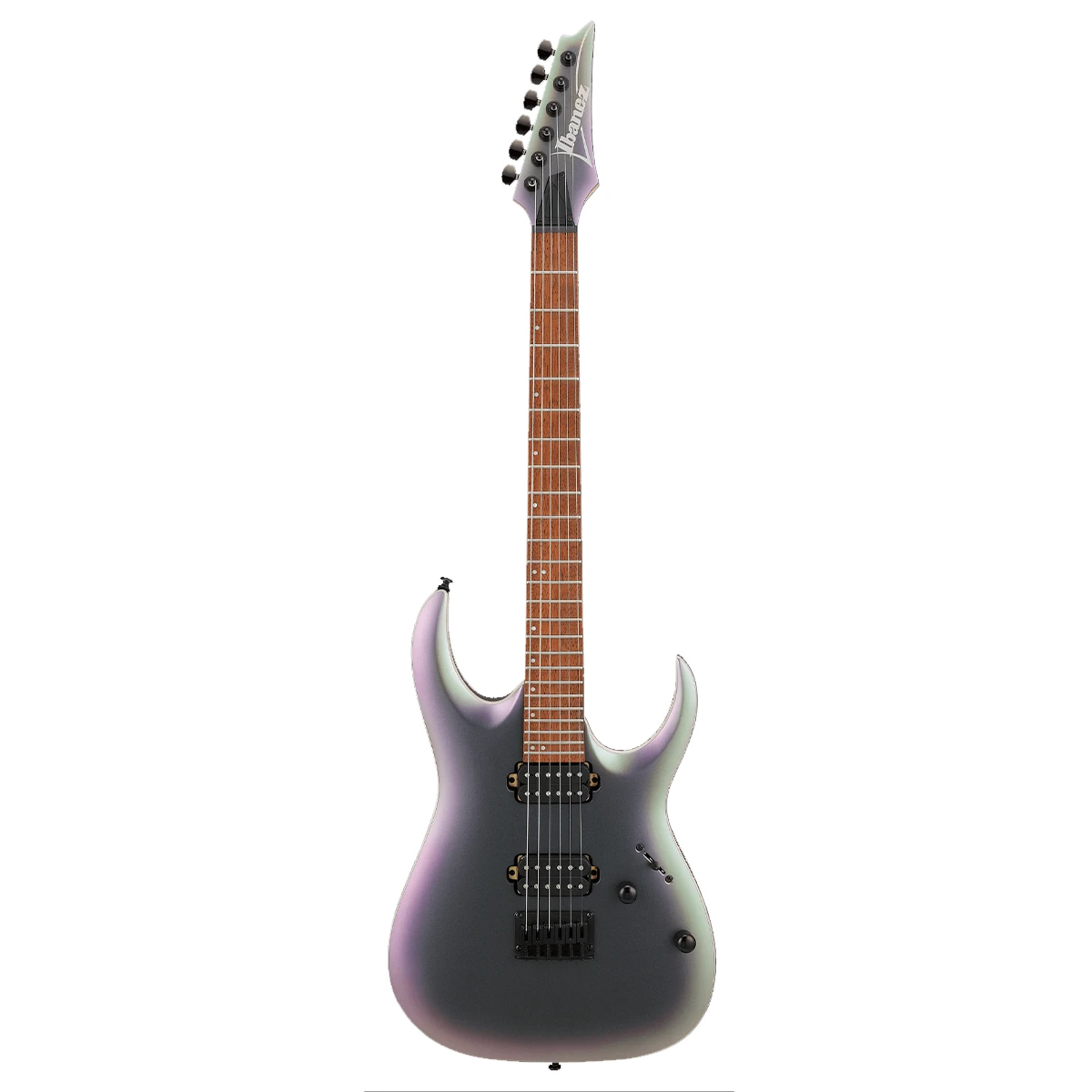 Guitarra eléctrica Ibanez RGA42EX-BAM en acabado mate negro tornasol Black Aurora Burst con pastillas humbucker
