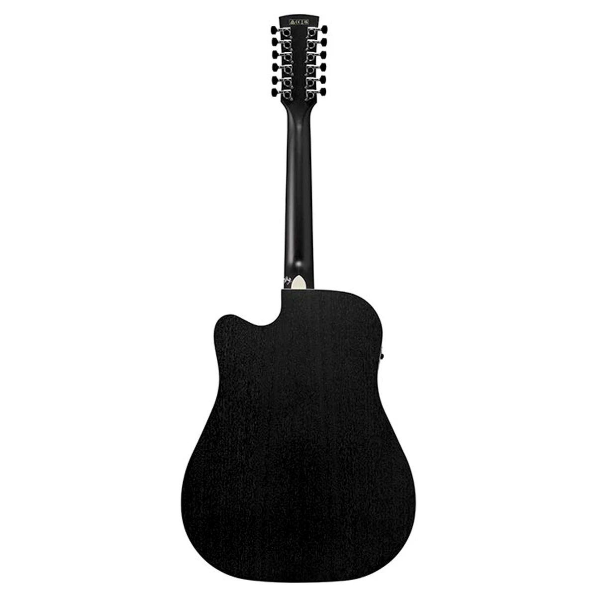 Guitarra electroacústica de 12 cuerdas Ibanez AW8412CE-WK en acabado Weathered Black de poro abierto