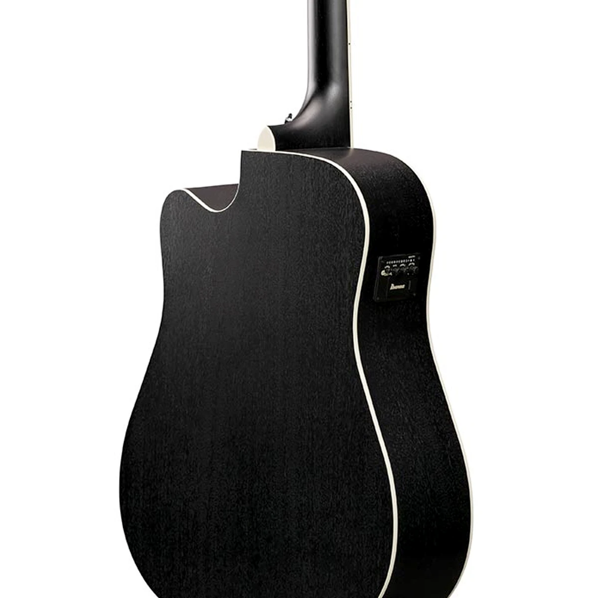 Guitarra electroacústica de 12 cuerdas Ibanez AW8412CE-WK en acabado Weathered Black de poro abierto
