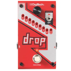 Pedal de efecto DigiTech Drop para guitarra eléctrica con selector de intervalos y chasis rojo metálico